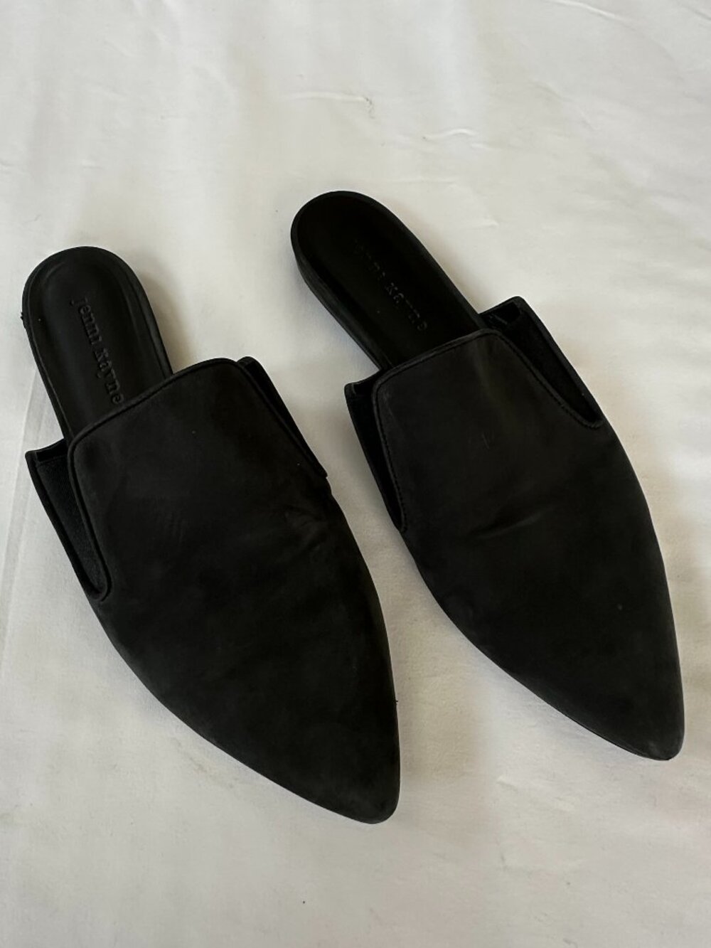Jenni Kayne Black Nubuck Mules Sz
